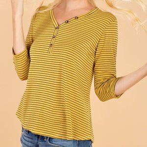 3/4 sleeve Button front Bamboo top